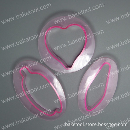 Plastic Big Chinese Orchid Press Cake Fondant Mold Cake Stamps set in Transparent Pink